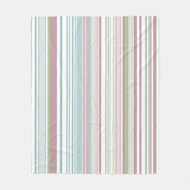 Cobertor De Velo Pink, Aqua, mint, spring rain and mauve stripes (Frente)