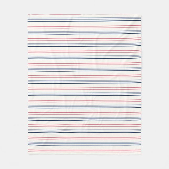 Cobertor De Velo Pink blue and white stripes (Frente)