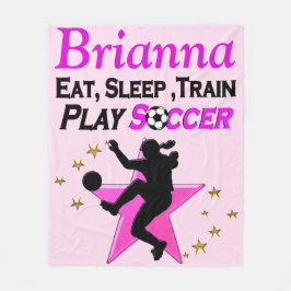 Cobertor De Velo PINK bonito PERSONALIZADO SOCCER GIRL BLANKET