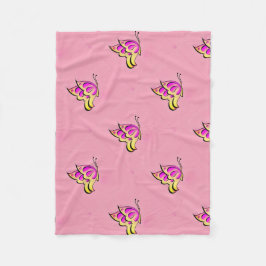 Cobertor De Velo pink butterflies pattern