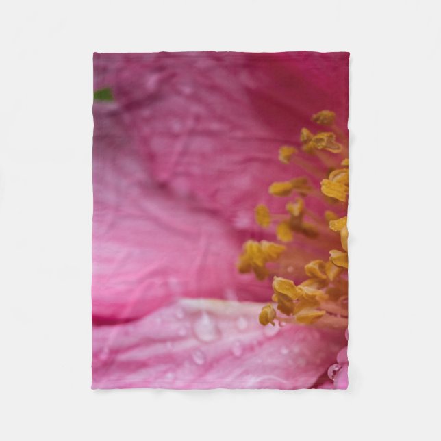 Cobertor De Velo Pink Camellia Flower Stamens (Frente)