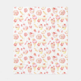 Cobertor De Velo Pink Candy Patterno Fleece Blanket
