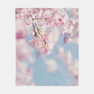 COBERTOR DE VELO PINK CHERRY BLOSSOM EM FECHAR FOTOGRAFIA