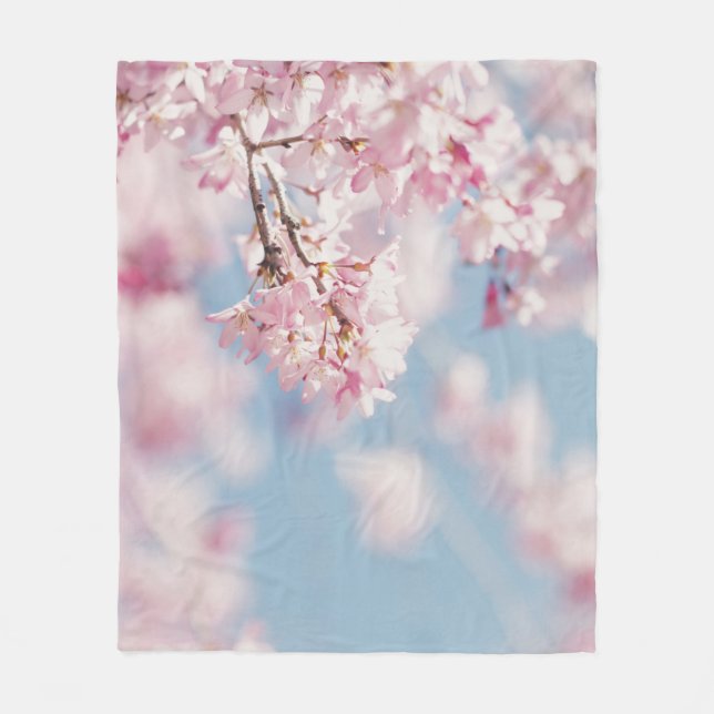 COBERTOR DE VELO PINK CHERRY BLOSSOM EM FECHAR FOTOGRAFIA (Frente)