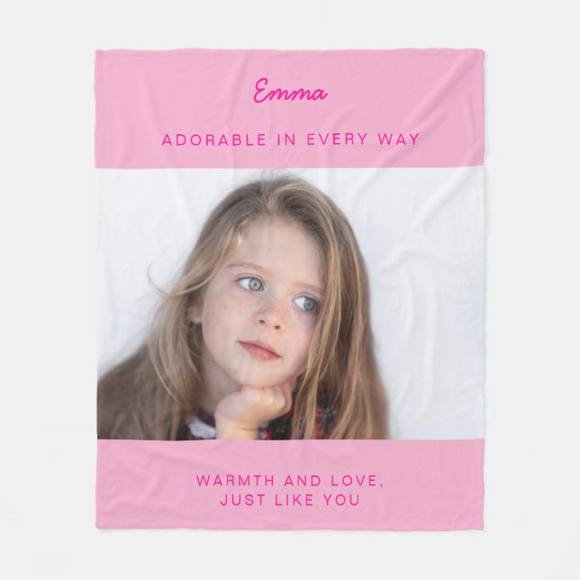 Cobertor De Velo Pink Fleece Blanket With Photo (Frente)