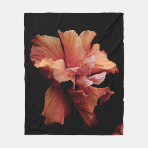 COBERTOR DE VELO PINK FLOWER NO FUNDO PRETO
