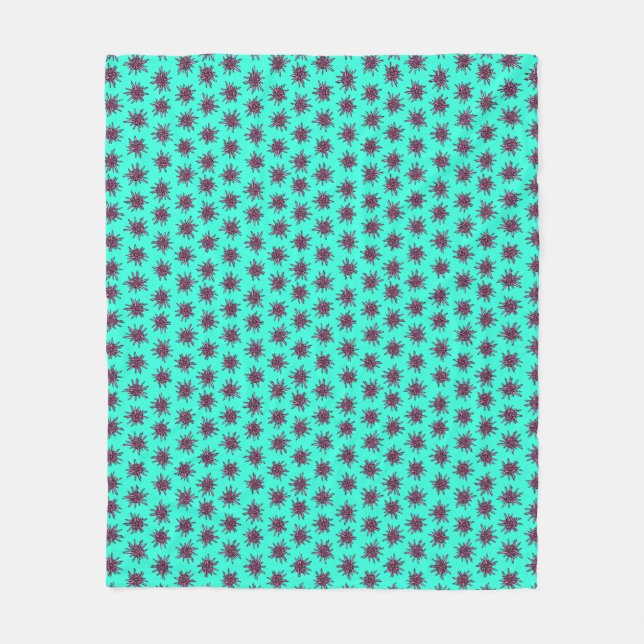 Cobertor De Velo Pink Sea Urchins Aquamarine Fleece Blanket (Frente)