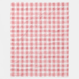 Cobertor De Velo Pink White Plaid Stripes