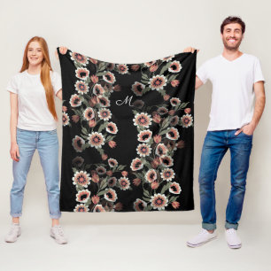 Cobertor De Velo Pinks e Verdes Botânicos Moles Inspirados no Barro