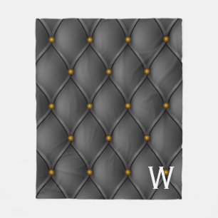 Cobertor De Velo Pino Gótico Negro Tucks Impressão Monograma