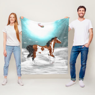 Cobertor De Velo Pinto árabe Horse Christmas