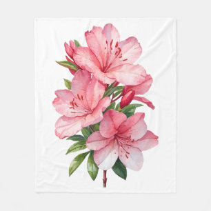 Cobertor De Velo Pintor de aquarela de flor Azalea