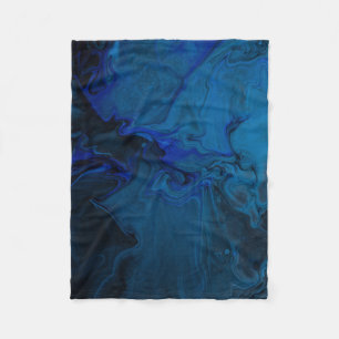 Cobertor De Velo Pintura abstrato azul e preta