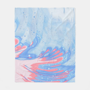 COBERTOR DE VELO PINTURA BRANCA AZUL E ABSTRATO VERMELHA