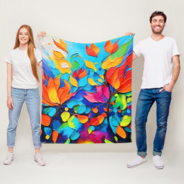 Cobertor De Velo Pintura da Sinfonia Floral Vibrante