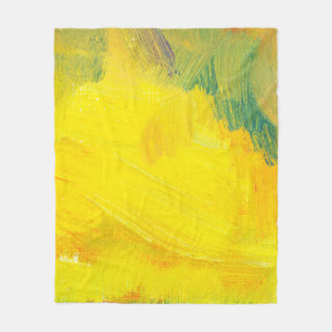 Cobertor De Velo pintura de abstrato amarelo. ensaio à mão