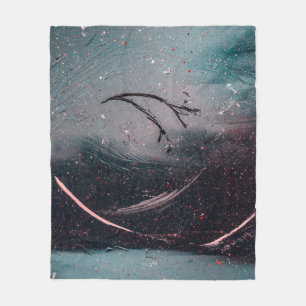 Cobertor De Velo Pintura de abstrato branco e azul