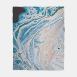 Cobertor De Velo Pintura de abstrato branco e azul