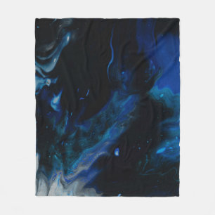 Cobertor De Velo Pintura de abstrato branco e azul