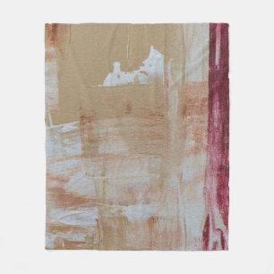 Cobertor De Velo Pintura de abstrato branco e castanho