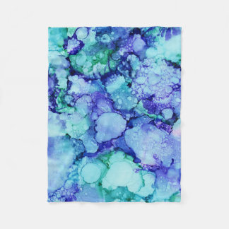 Cobertor De Velo Pintura de abstrato púrpura e azul