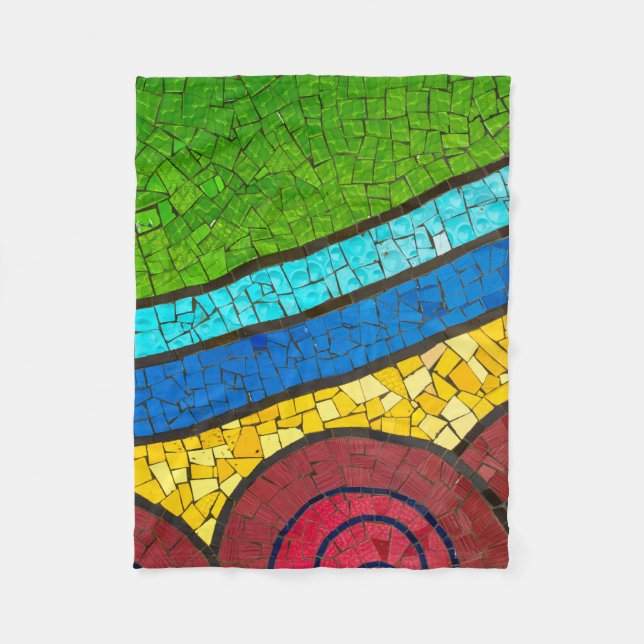 Cobertor De Velo Pintura de abstrato verde e vermelho (Frente)