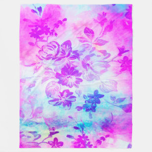 Cobertor De Velo Pintura de Aquarelas Floral