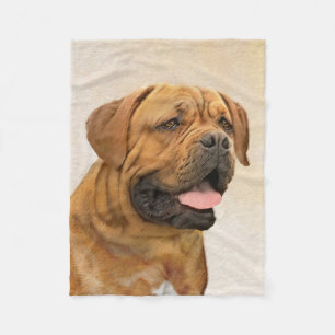 Cobertor De Velo Pintura de Cachorro de Bordéus - Arte Cachorra Ori