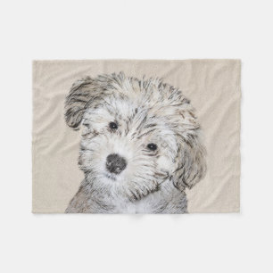 Cobertor De Velo Pintura De Cachorro Em Havanês - Arte De Cão Ori