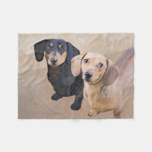 Cobertor De Velo Pintura de Dachshund (Suave) - Arte Original de C