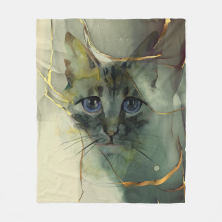 Cobertor De Velo Pintura de gato moderna em aquarela