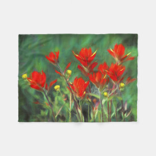 Cobertor De Velo Pintura de pincel indiano - Arte de flor original