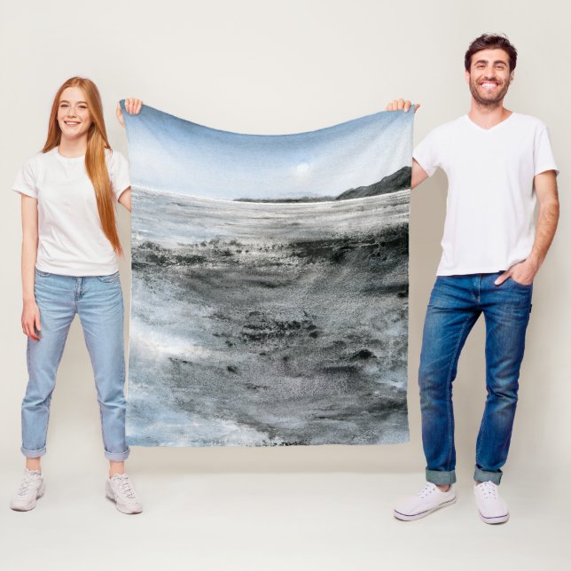 Cobertor De Velo Pintura de praia com Abstrato de Aquarela (In Situ)