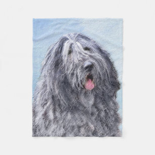 Cobertor De Velo Pintura de Sheepdog Bergamasco - Cachorro Original