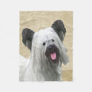Cobertor De Velo Pintura de Skye Terrier - Arte de Cachorro Origina