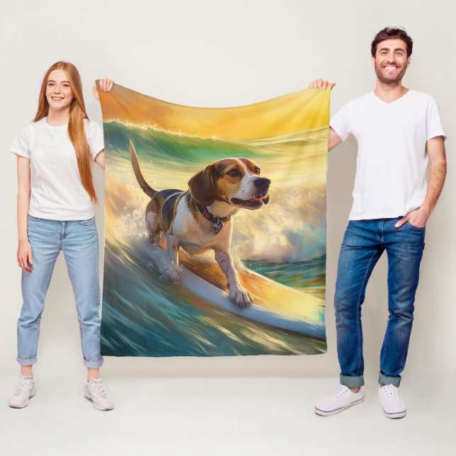 Cobertor De Velo Pintura de Surf da Praia Beagle (In Situ)