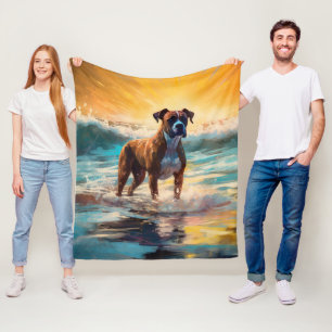 Cobertor De Velo Pintura de Surf da Praia Boxer