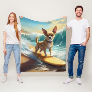 Cobertor De Velo Pintura de surfe na praia de Chihuahua