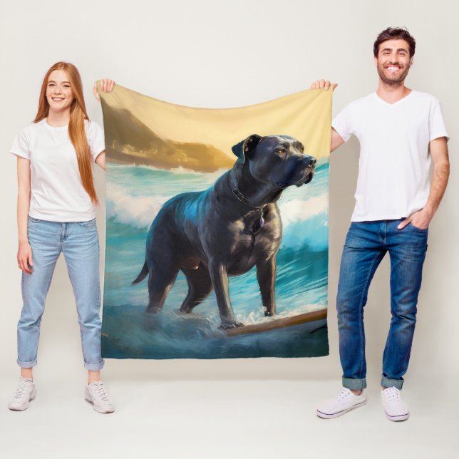 Cobertor De Velo Pintura de Surfe na Praia do Cane Corso (In Situ)