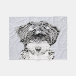 Cobertor De Velo Pintura de Terrier Tibetano - Arte de cão original