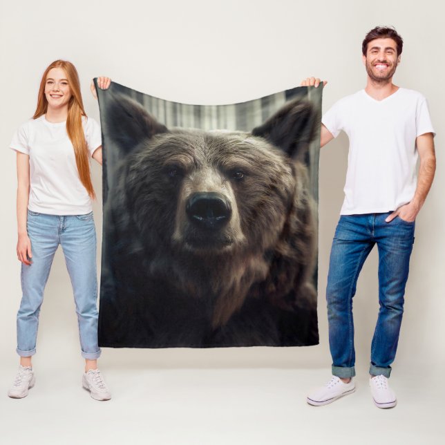 Cobertor De Velo Pintura de Urso Grizzly (In Situ)