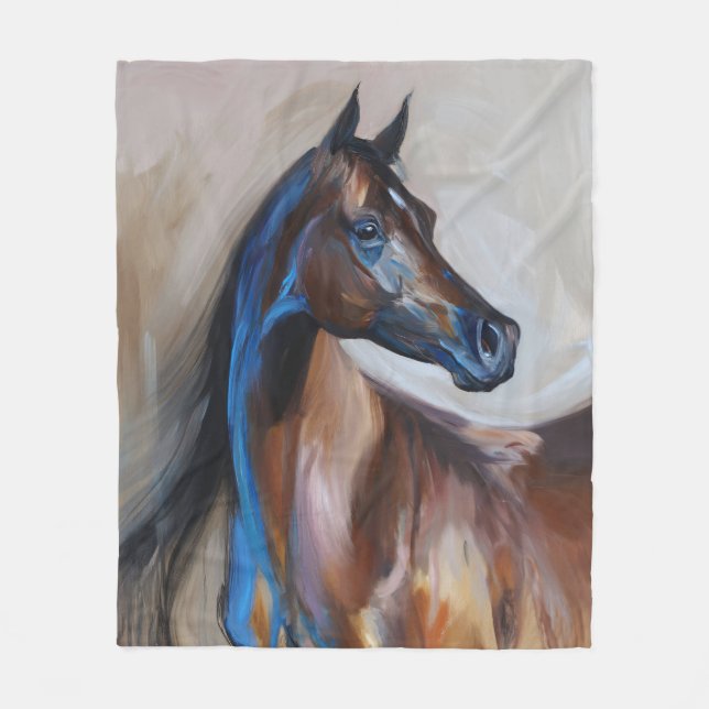 Cobertor De Velo Pintura do cavalo árabe (Frente)