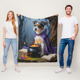 Cobertor De Velo Pintura do Dia das Bruxas Terrier australiano