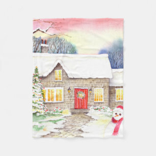 Cobertor De Velo Pintura em Aquarela de Algodão Neve