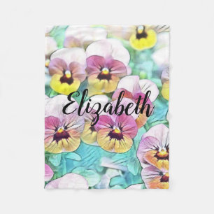 Cobertor De Velo Pintura em aquarela de pincéis brancos cor-de-ros