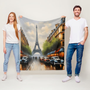 Cobertor De Velo Pintura em aquarela vintage de Paris