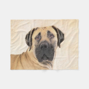 Cobertor De Velo Pintura em Boerboel - Arte Cachorro Original Bonit