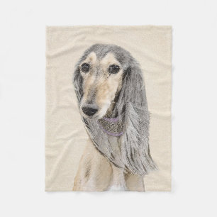 Cobertor De Velo Pintura em Saluki (Fawn) - Arte de Cachorro Origin
