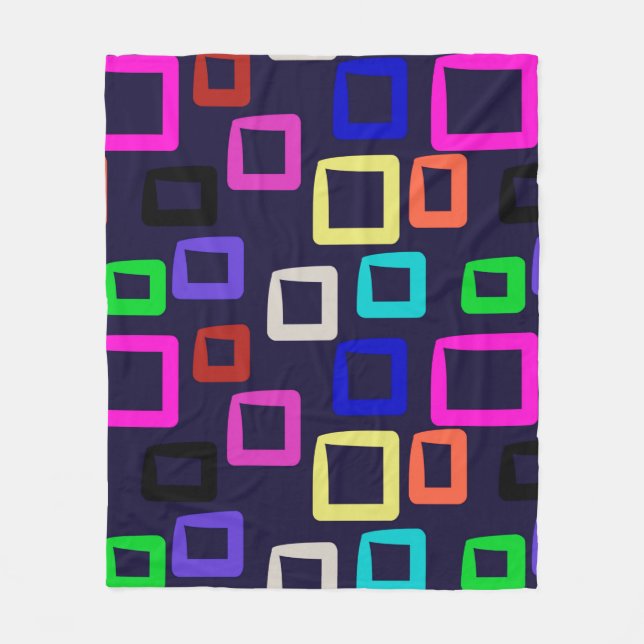 Cobertor De Velo Pintura geométrica quadrada, design gráfico sem co (Frente)
