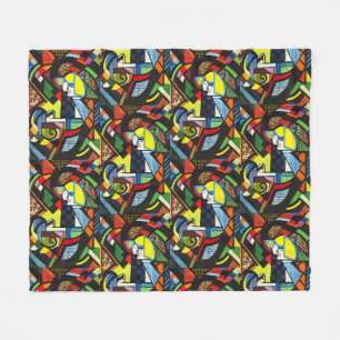Cobertor De Velo Pintura Modernista Colorida Geométrica Abstrata